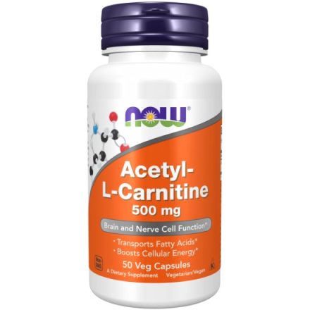 NOW Acetyl-L-Carnitine 500 mg- 50 db vegán kapszula