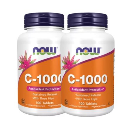 NOW C-vitamin 1000 (lassabb felszívódású) csipkebogyóval 2x100 tabletta