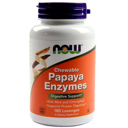 NOW Papaya Enzymes 180 Rágótabletta
